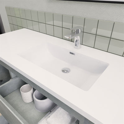 Magpie Floating Vanity in Cement Gray (24-84 inches)