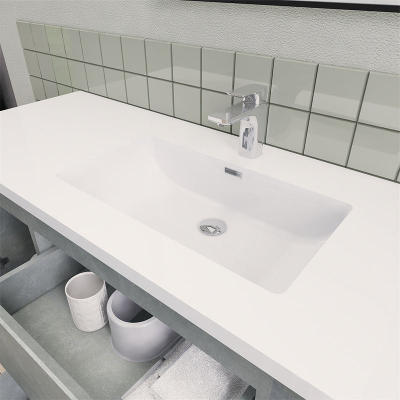 Magpie Floating Vanity in Cement Gray (24-84 inches)