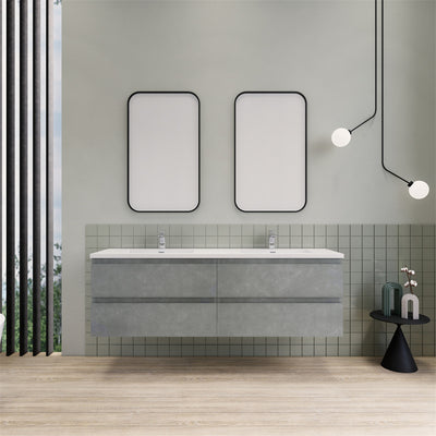 Magpie Floating Vanity in Cement Gray (24-84 inches)