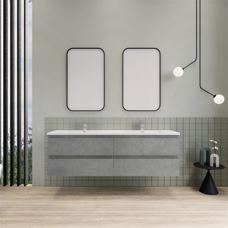Magpie Floating Vanity in Cement Gray (24-84 inches)