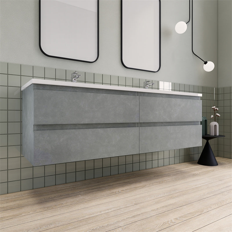 Magpie Floating Vanity in Cement Gray (24-84 inches)