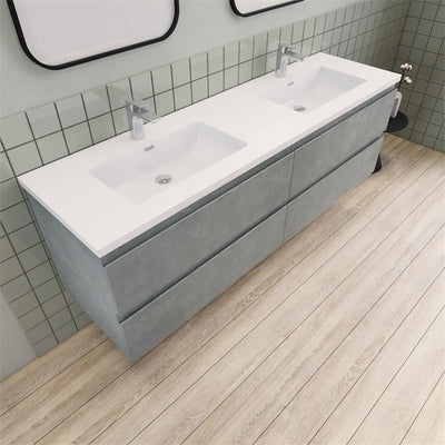 Magpie Floating Vanity in Cement Gray (24-84 inches)