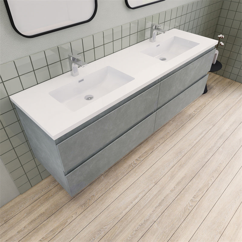 Magpie Floating Vanity in Cement Gray (24-84 inches)