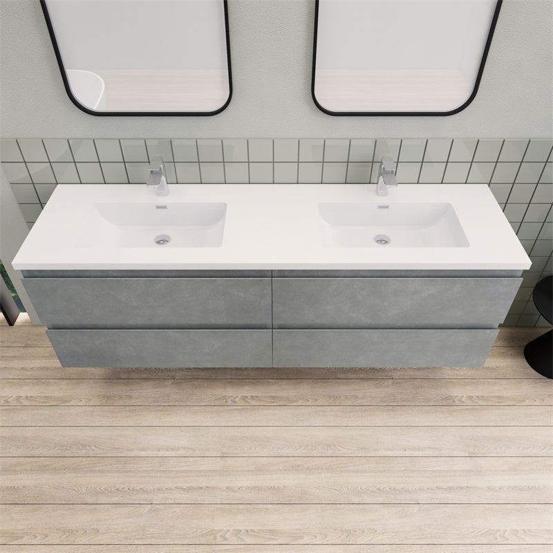 Magpie Floating Vanity in Cement Gray (24-84 inches)
