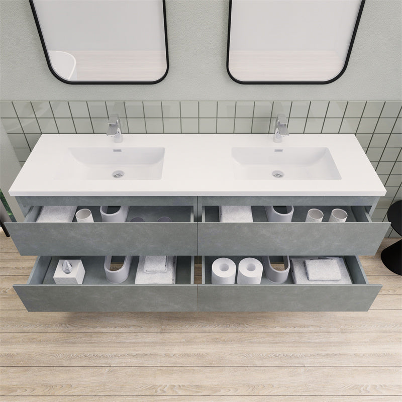 Magpie Floating Vanity in Cement Gray (24-84 inches)