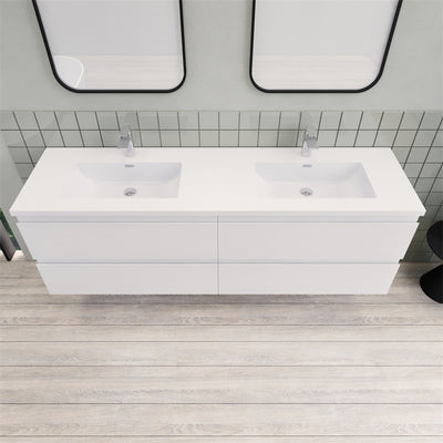 Magpie Floating Vanity in High Gloss White (24-84 inches)