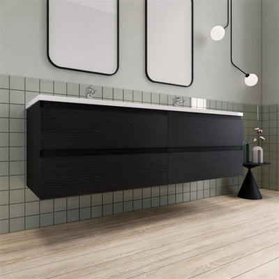 Magpie Floating Vanity in Rich Black Oak (24-84 inches)