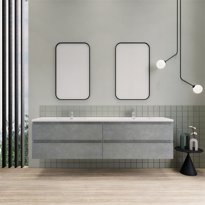 Magpie Floating Vanity in Cement Gray (24-84 inches)