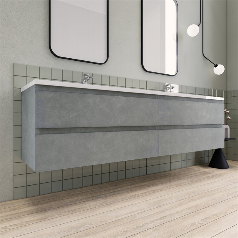 Magpie Floating Vanity in Cement Gray (24-84 inches)