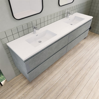 Magpie Floating Vanity in Cement Gray (24-84 inches)