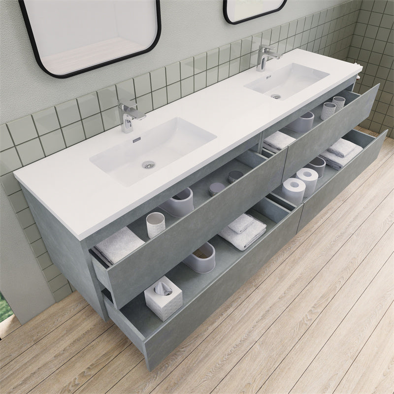 Magpie Floating Vanity in Cement Gray (24-84 inches)