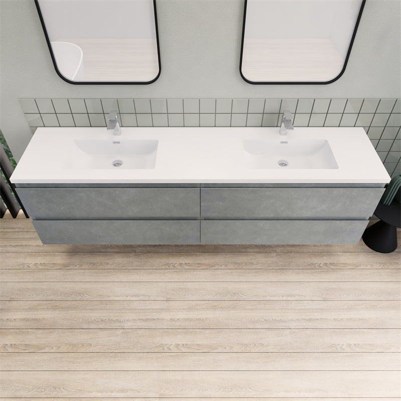 Magpie Floating Vanity in Cement Gray (24-84 inches)