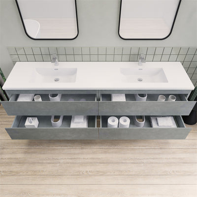 Magpie Floating Vanity in Cement Gray (24-84 inches)