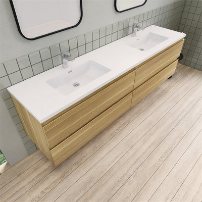 Magpie Floating Vanity in White Oak (24-84 inches)