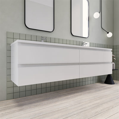 Magpie Floating Vanity in High Gloss White (24-84 inches)