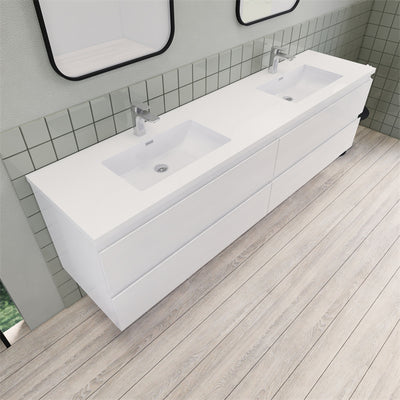 Magpie Floating Vanity in High Gloss White (24-84 inches)