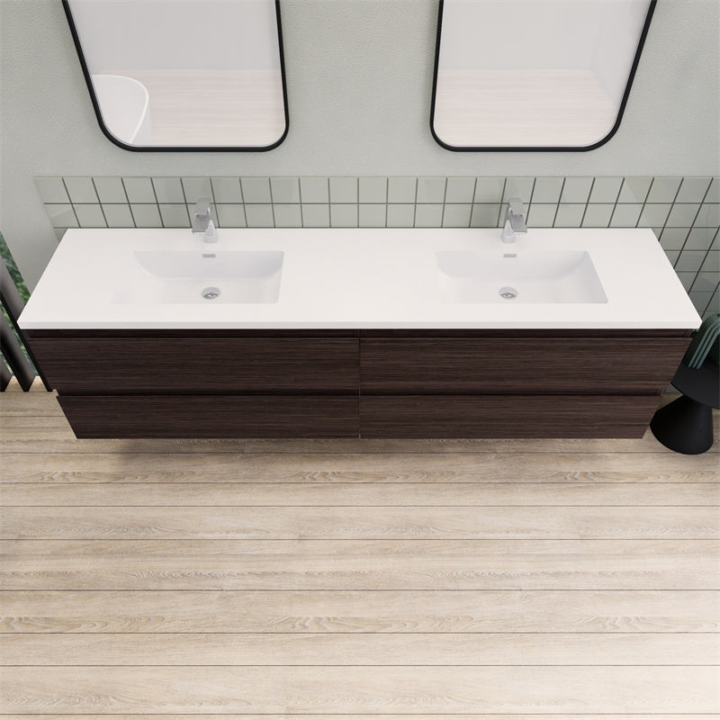 Magpie Floating Vanity in Dark Grey Oak (24-84 inches)