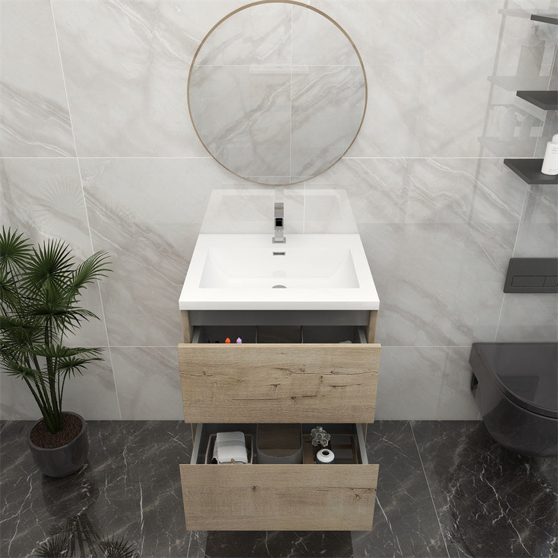 Pacifica Floating Vanity in Light Oak (24-84 inches)