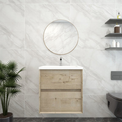 Pacifica Floating Vanity in Light Oak (24-84 inches)