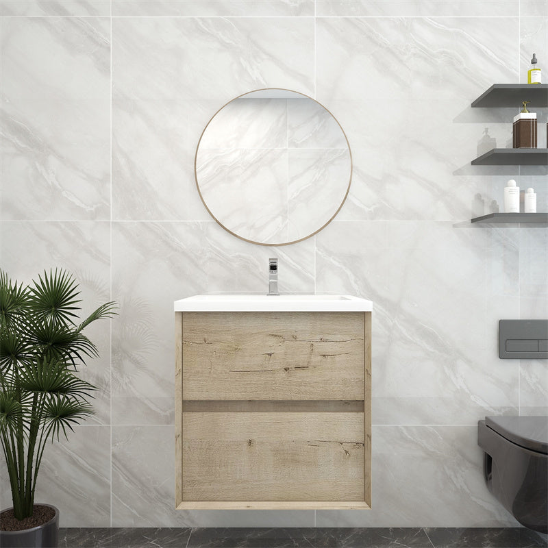 Pacifica Floating Vanity in Light Oak (24-84 inches)