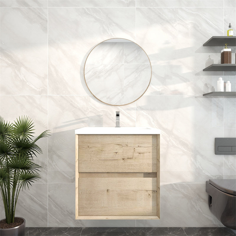 Pacifica Floating Vanity in Light Oak (24-84 inches)