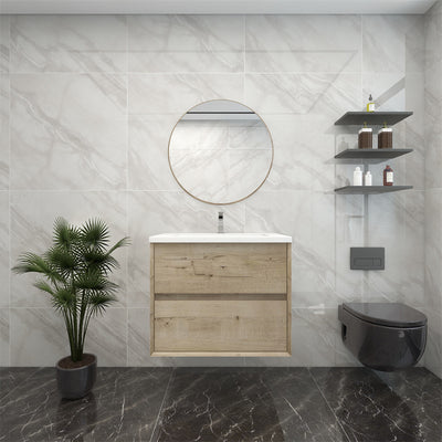 Pacifica Floating Vanity in Light Oak (24-84 inches)