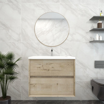Pacifica Floating Vanity in Light Oak (24-84 inches)