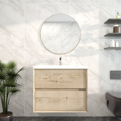 Pacifica Floating Vanity in Light Oak (24-84 inches)