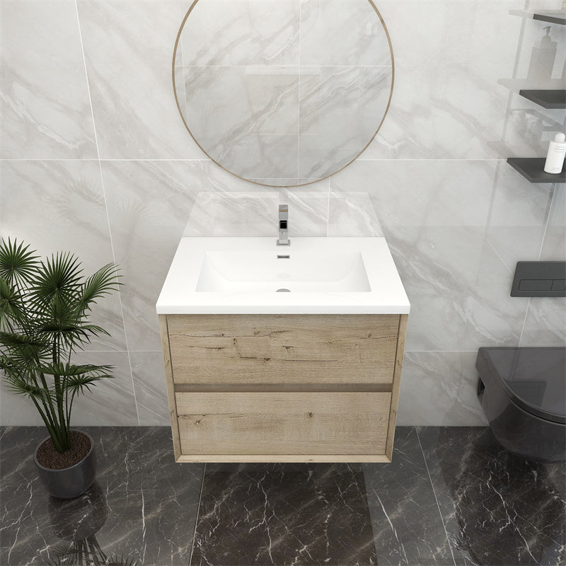 Pacifica Floating Vanity in Light Oak (24-84 inches)