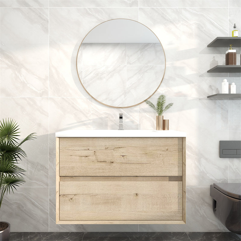 Pacifica Floating Vanity in Light Oak (24-84 inches)