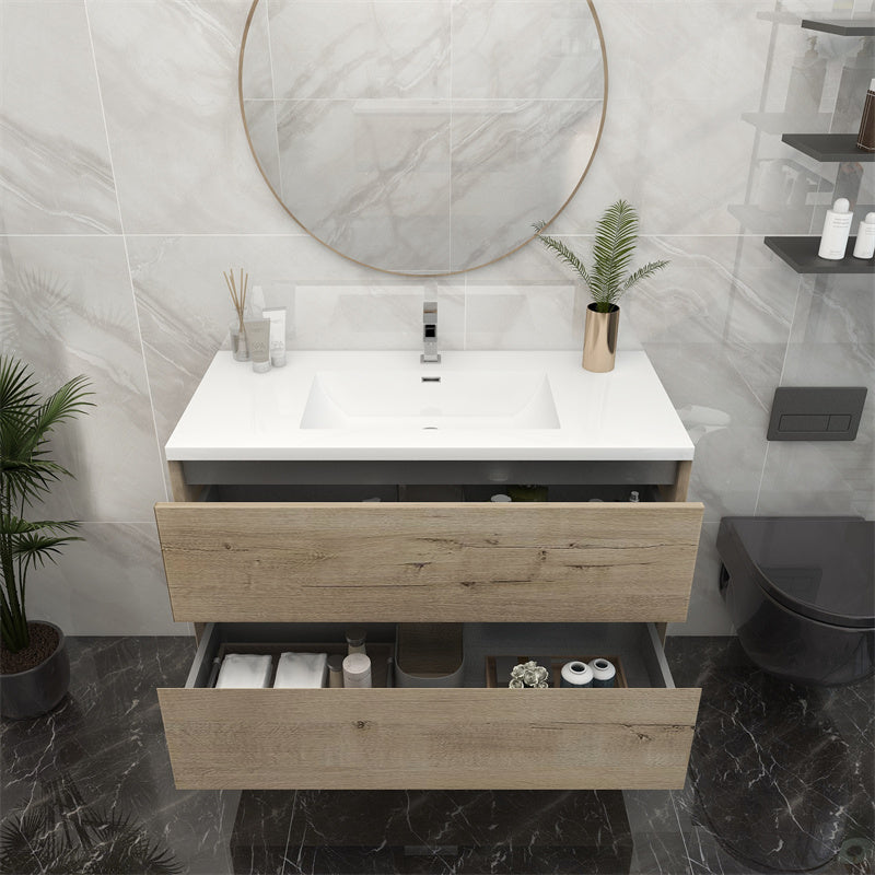 Pacifica Floating Vanity in Light Oak (24-84 inches)