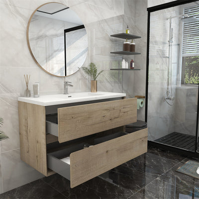 Pacifica Floating Vanity in Light Oak (24-84 inches)
