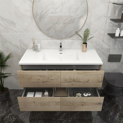 Pacifica Floating Vanity in Light Oak (24-84 inches)