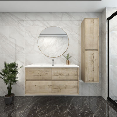 Pacifica Floating Vanity in Light Oak (24-84 inches)