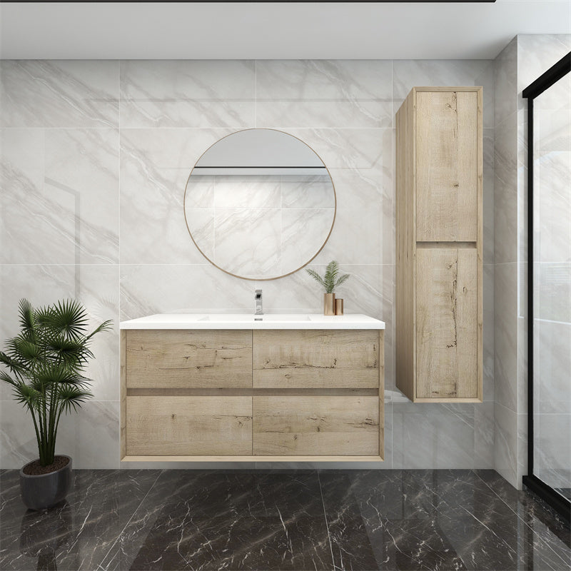 Pacifica Floating Vanity in Light Oak (24-84 inches)