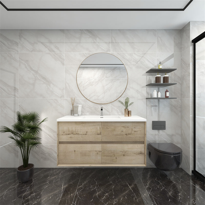 Pacifica Floating Vanity in Light Oak (24-84 inches)