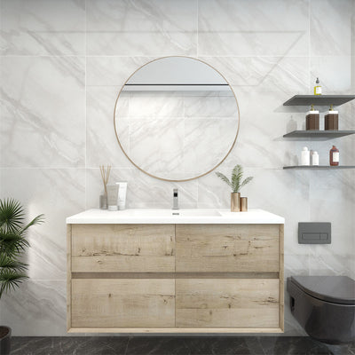 Pacifica Floating Vanity in Light Oak (24-84 inches)