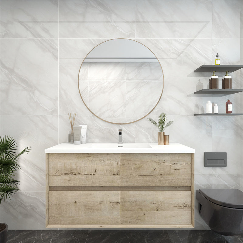 Pacifica Floating Vanity in Light Oak (24-84 inches)