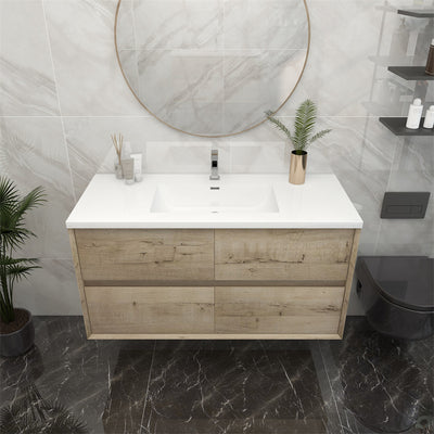 Pacifica Floating Vanity in Light Oak (24-84 inches)