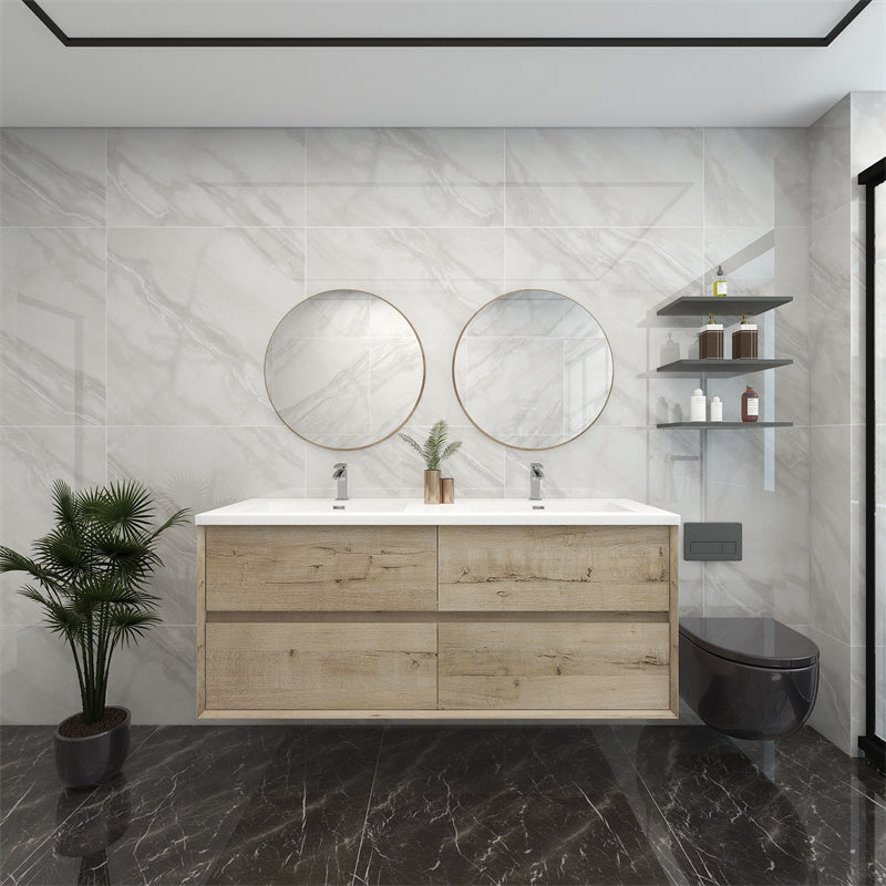 Pacifica Floating Vanity in Light Oak (24-84 inches)