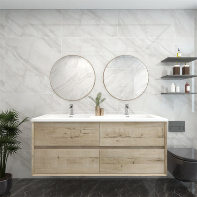 Pacifica Floating Vanity in Light Oak (24-84 inches)