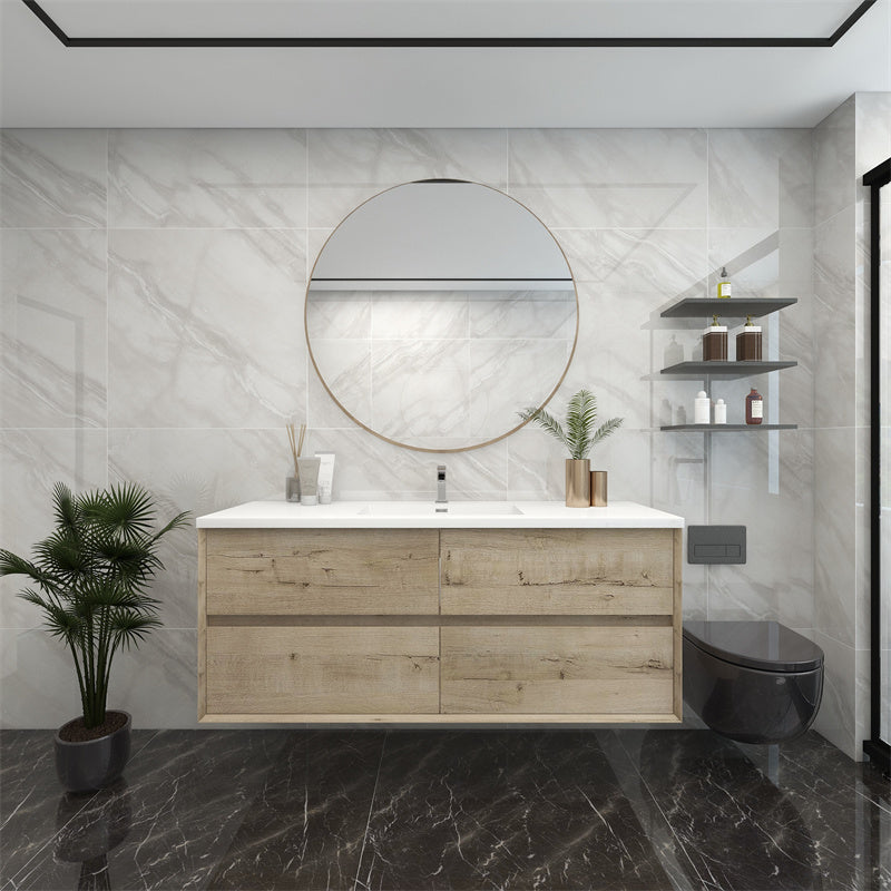 Pacifica Floating Vanity in Light Oak (24-84 inches)