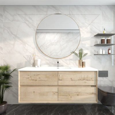 Pacifica Floating Vanity in Light Oak (24-84 inches)