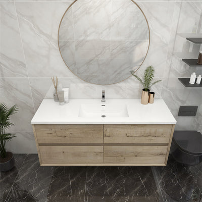 Pacifica Floating Vanity in Light Oak (24-84 inches)