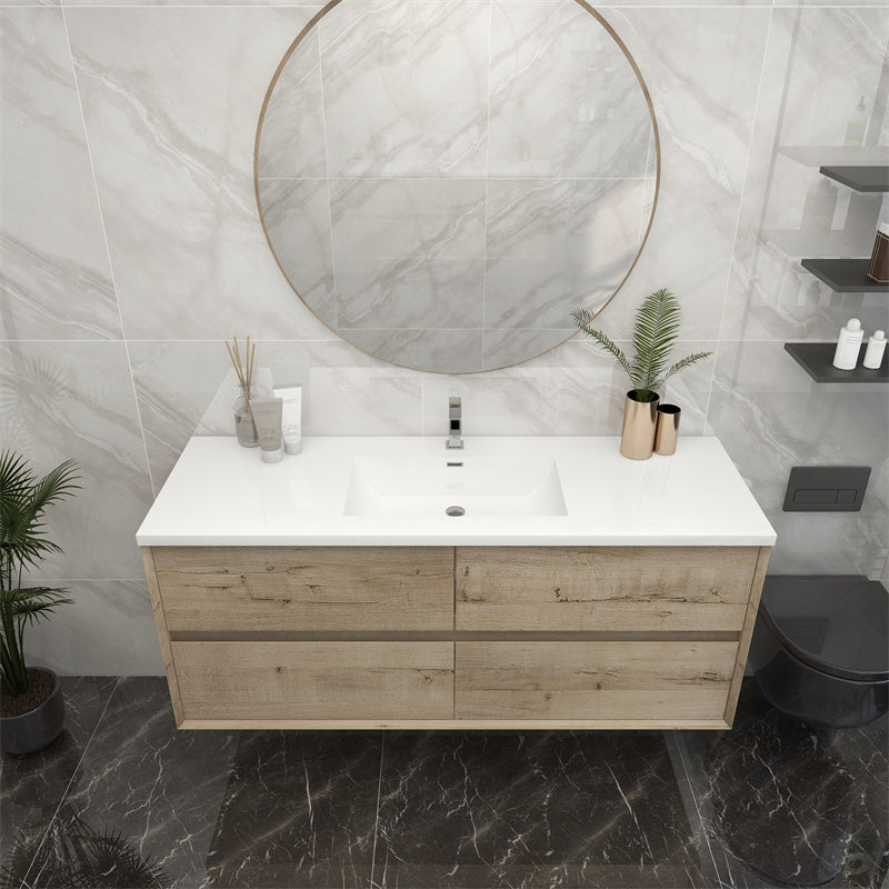 Pacifica Floating Vanity in Light Oak (24-84 inches)