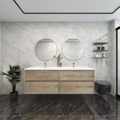 Pacifica Floating Vanity in Light Oak (24-84 inches)
