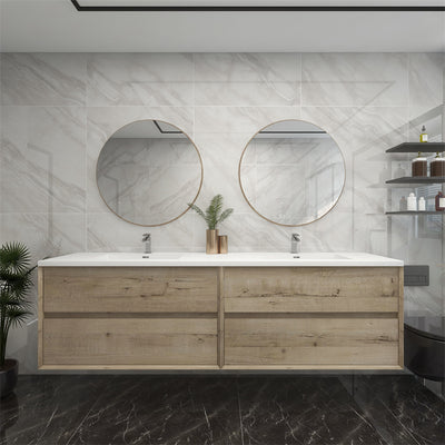 Pacifica Floating Vanity in Light Oak (24-84 inches)