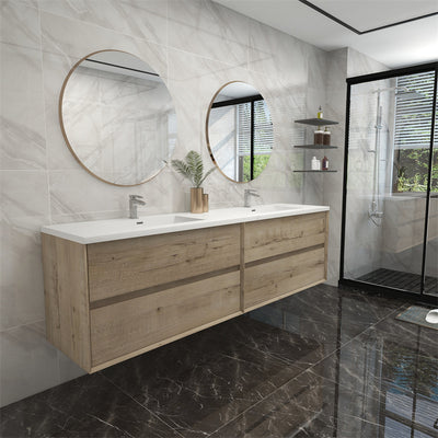 Pacifica Floating Vanity in Light Oak (24-84 inches)