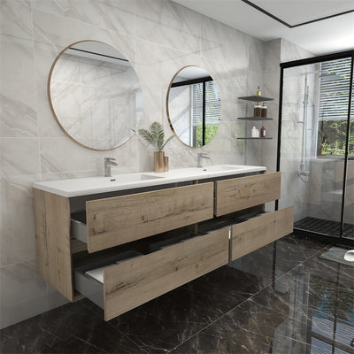 Pacifica Floating Vanity in Light Oak (24-84 inches)