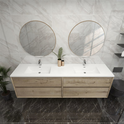 Pacifica Floating Vanity in Light Oak (24-84 inches)